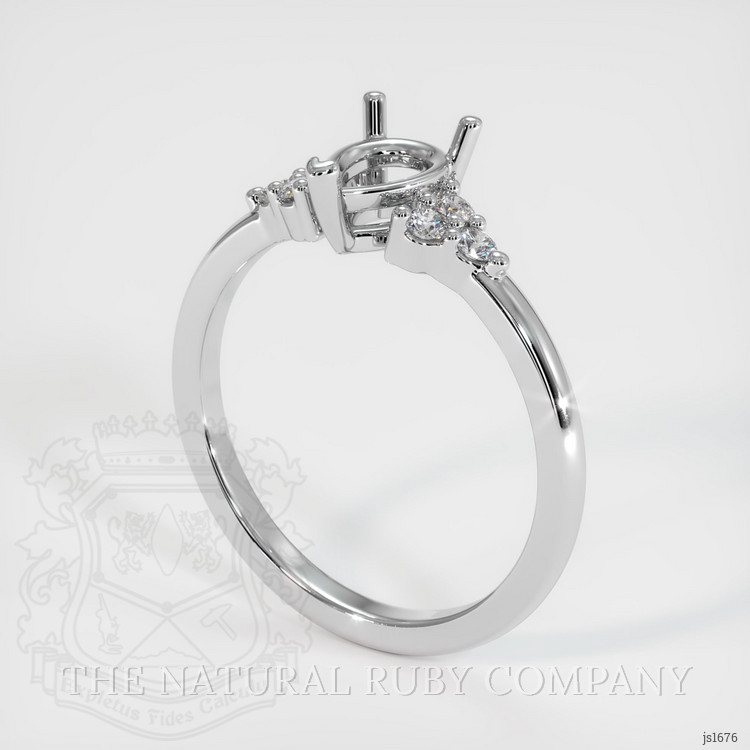 18K White Gold Accent Stones Ring Setting