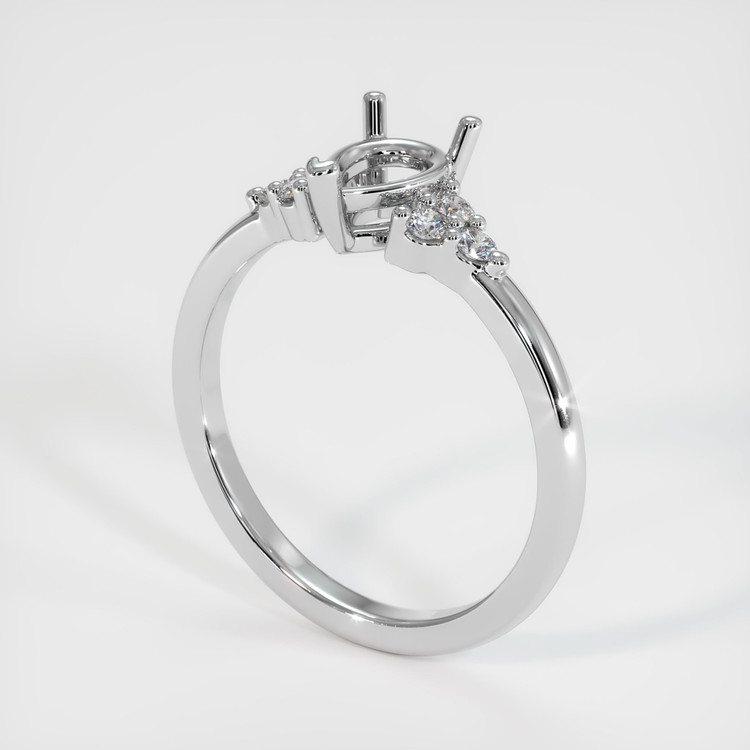 18K White Gold Accent Stones Ring Setting