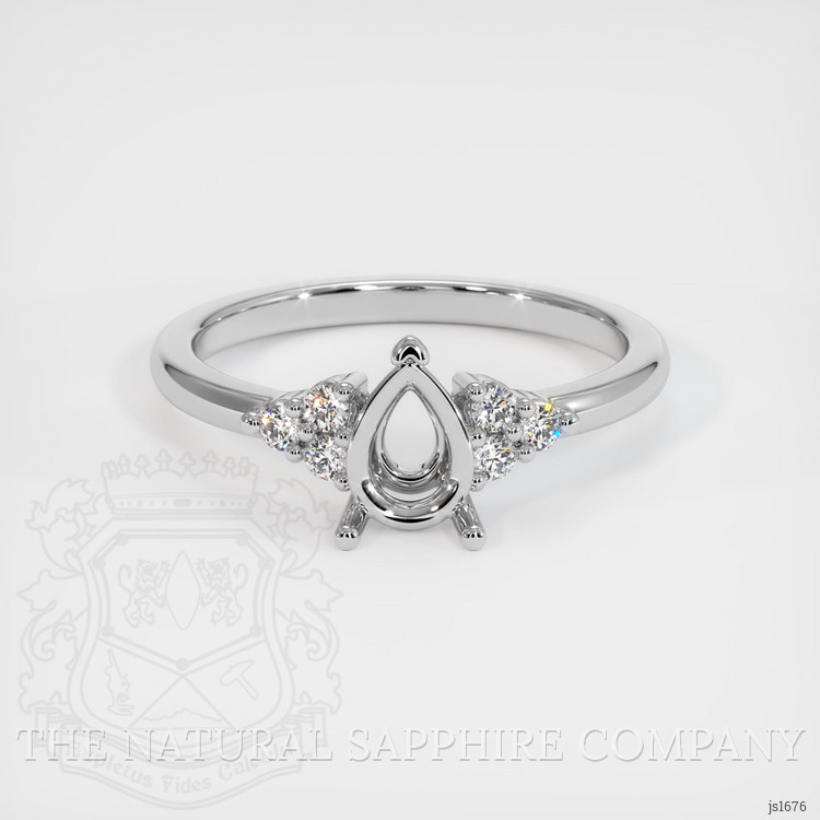 18K White Gold Accent Stones Ring Setting