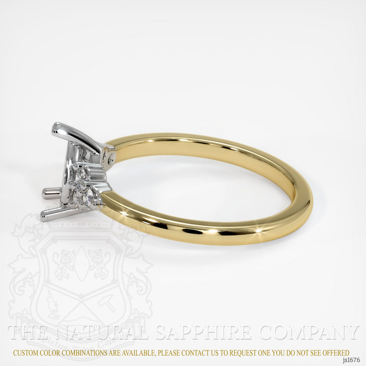 14K White & Yellow Accent Stones Ring Setting