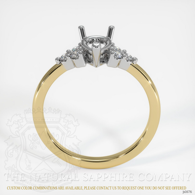 14K White & Yellow Accent Stones Ring Setting