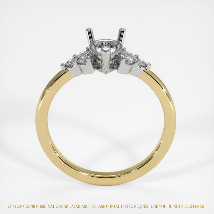 14K White & Yellow Accent Stones Ring Setting