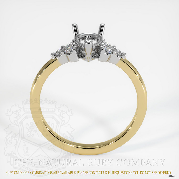 14K White & Yellow Accent Stones Ring Setting