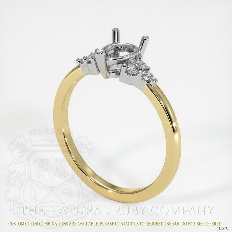 18K White & Yellow Accent Stones Ring Setting