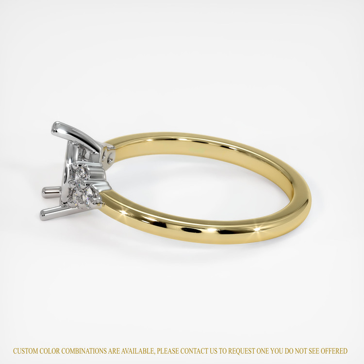 18K White & Yellow Accent Stones Ring Setting