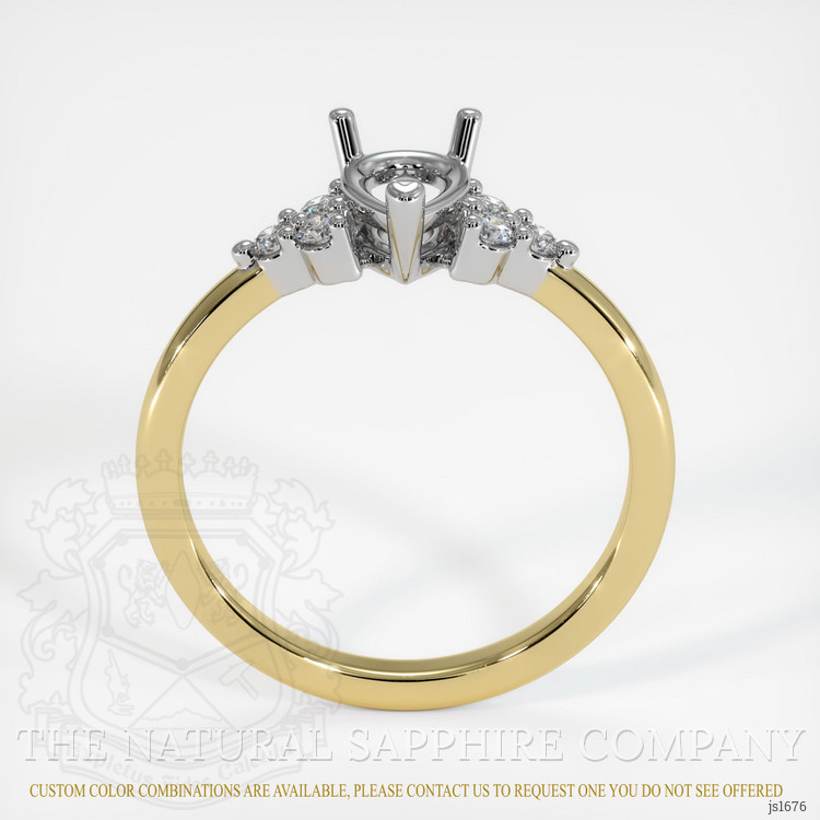 18K White & Yellow Accent Stones Ring Setting