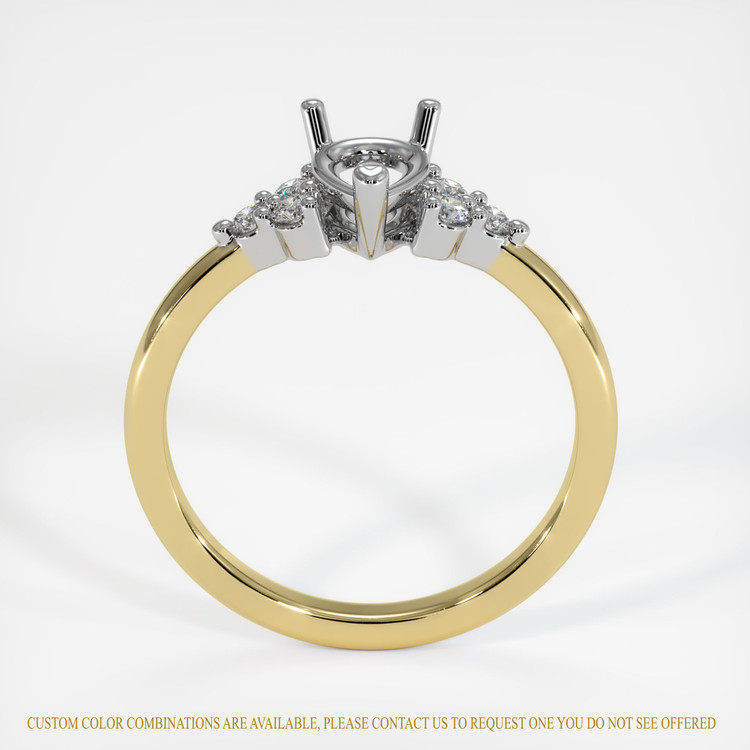 18K White & Yellow Accent Stones Ring Setting