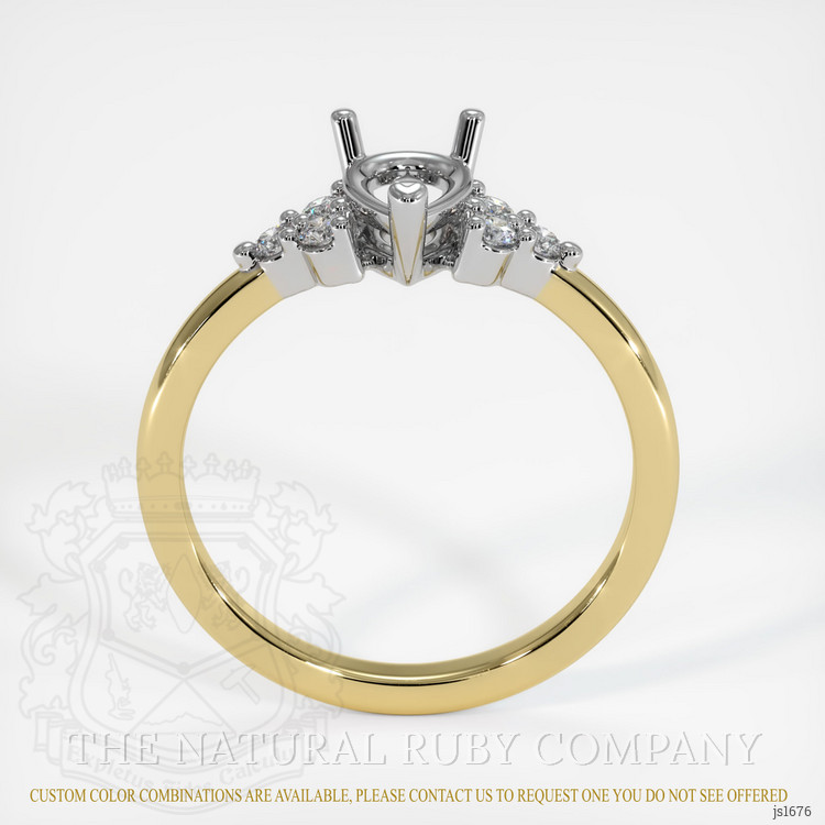 18K White & Yellow Accent Stones Ring Setting