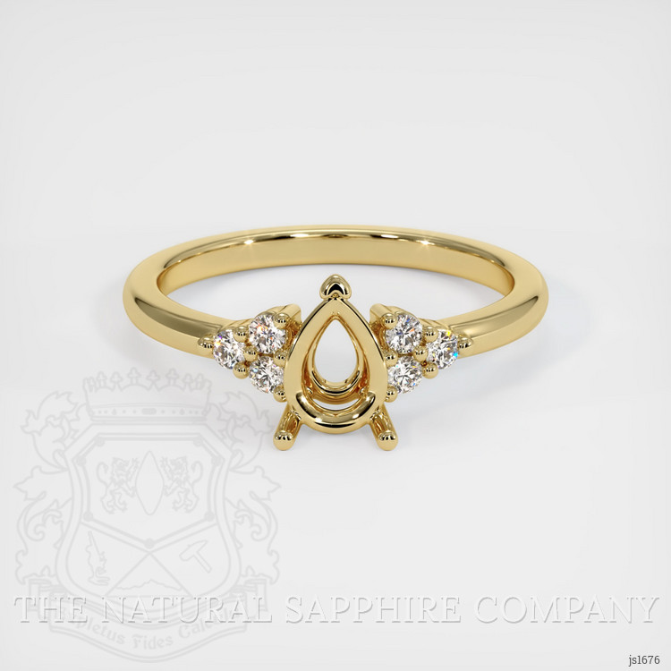 14K Yellow Gold Accent Stones Ring Setting
