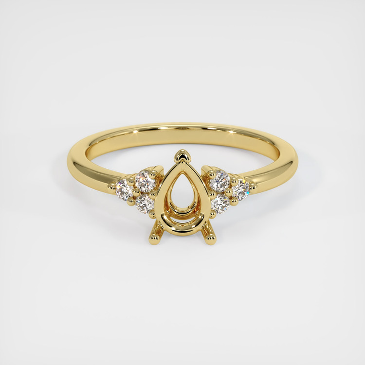 18K Yellow Gold Accent Stones Ring Setting