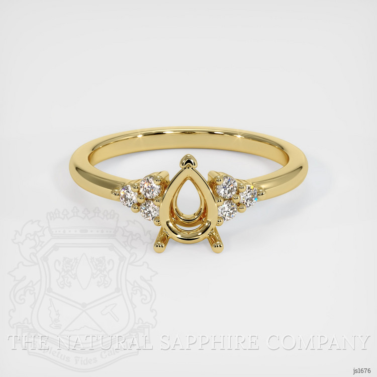 18K Yellow Gold Accent Stones Ring Setting