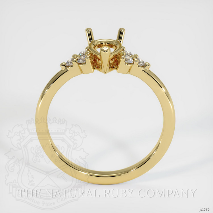 18K Yellow Gold Accent Stones Ring Setting