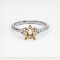 14K Yellow & White Accent Stones Ring Setting Image