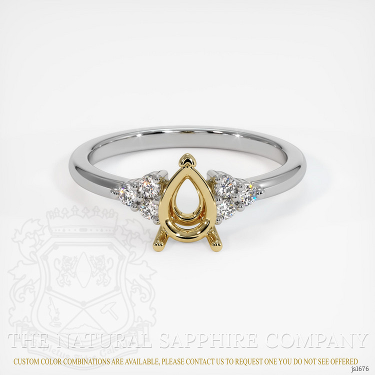 14K Yellow & White Accent Stones Ring Setting