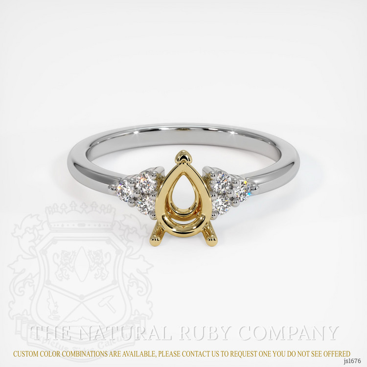 14K Yellow & White Accent Stones Ring Setting