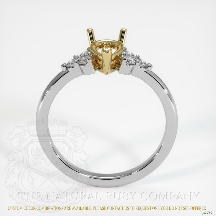 14K Yellow & White Accent Stones Ring Setting
