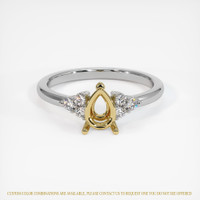 18K Yellow & White Accent Stones Ring Setting Image