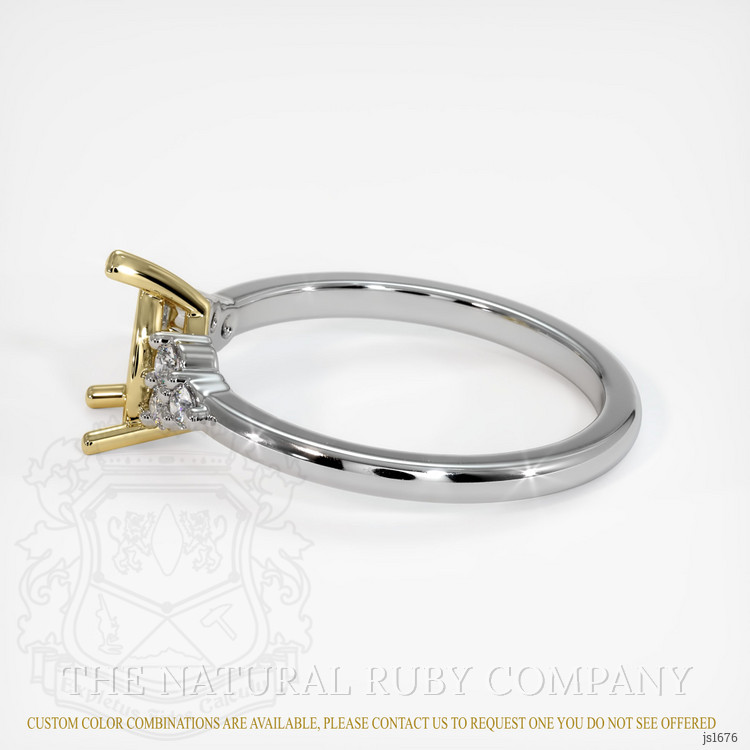 18K Yellow & White Accent Stones Ring Setting