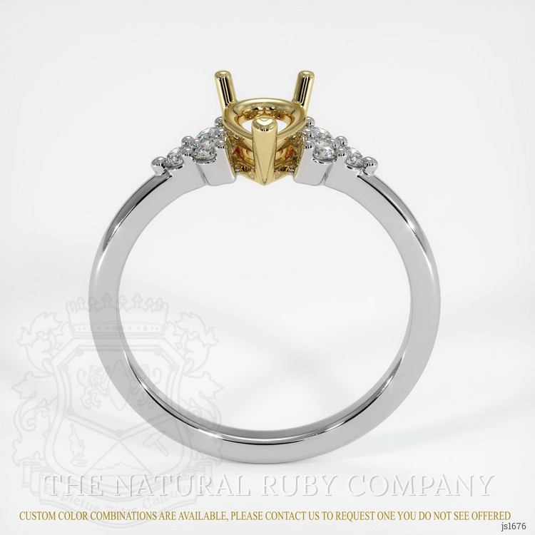 18K Yellow & White Accent Stones Ring Setting