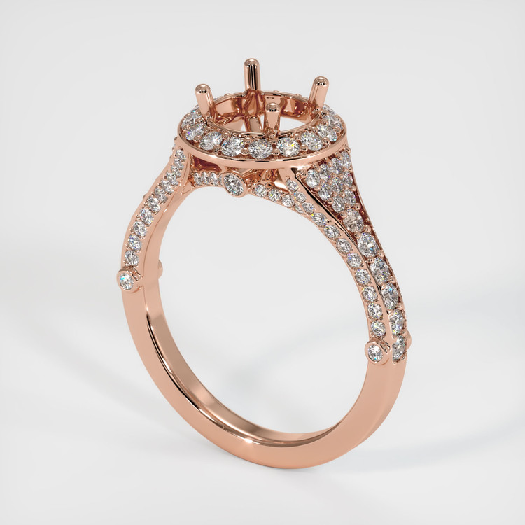 14K Rose Gold Pave Ring Setting