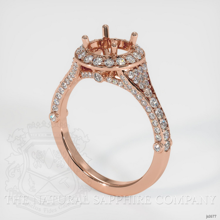 14K Rose Gold Pave Ring Setting