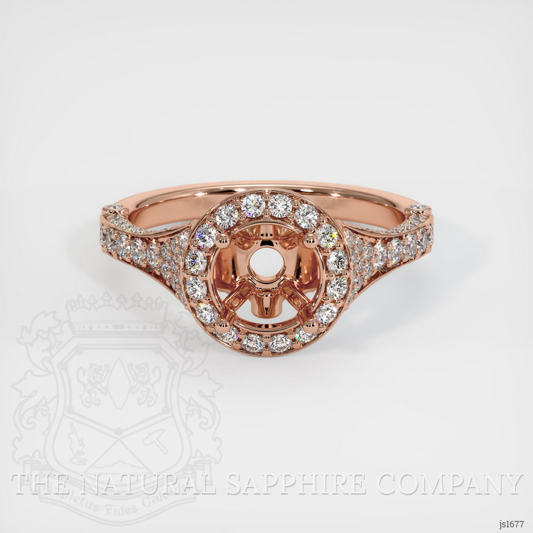 14K Rose Gold Pave Ring Setting