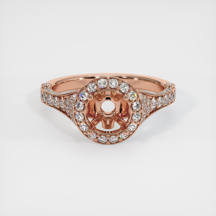 14K Rose Gold Pave Ring Setting