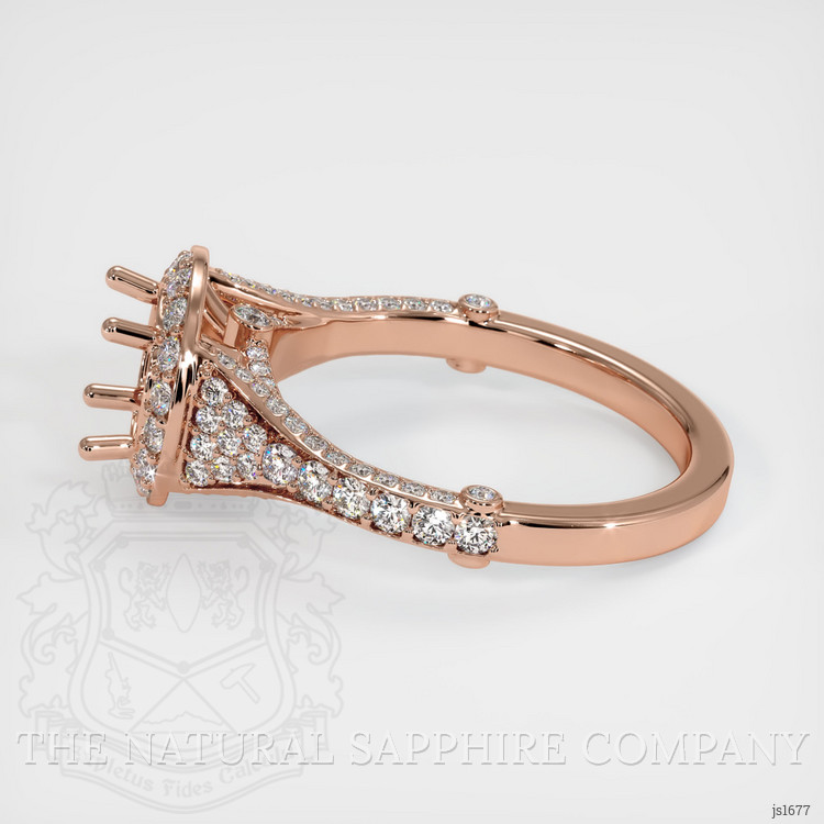 14K Rose Gold Pave Ring Setting
