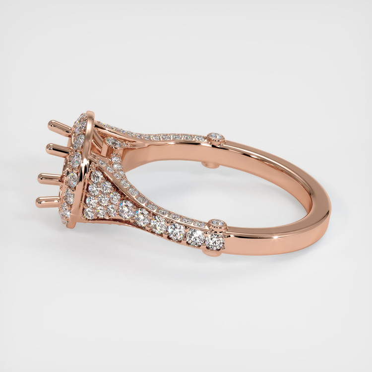 14K Rose Gold Pave Ring Setting