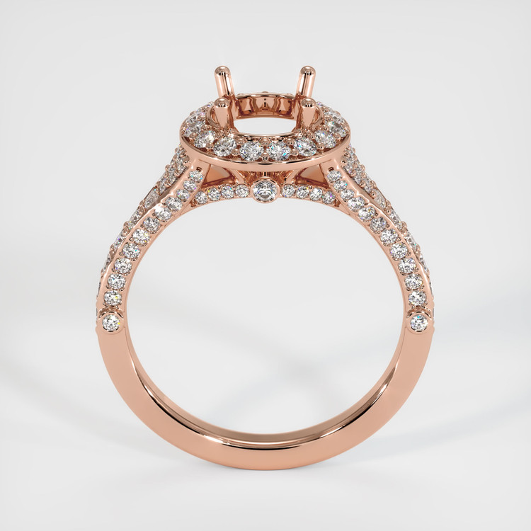 14K Rose Gold Pave Ring Setting