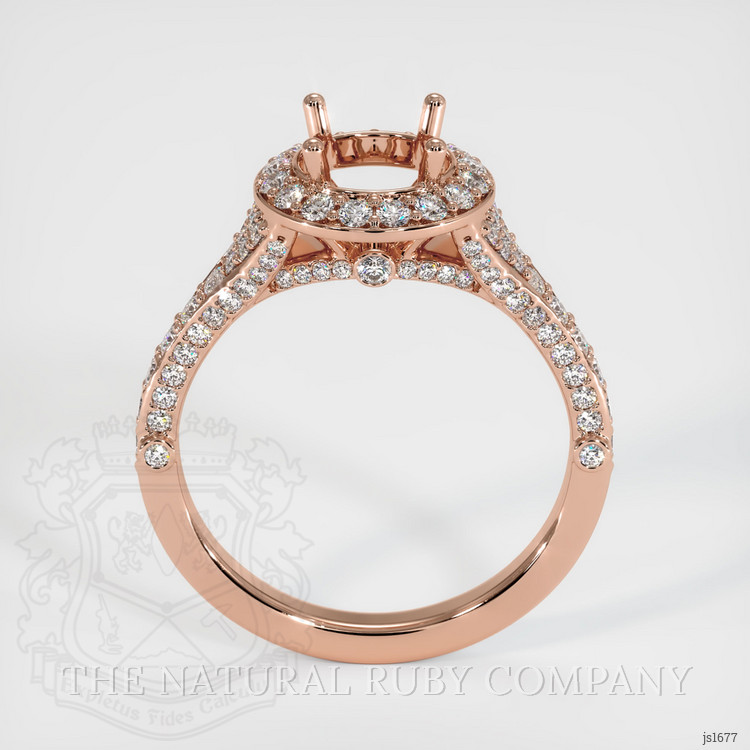 14K Rose Gold Pave Ring Setting