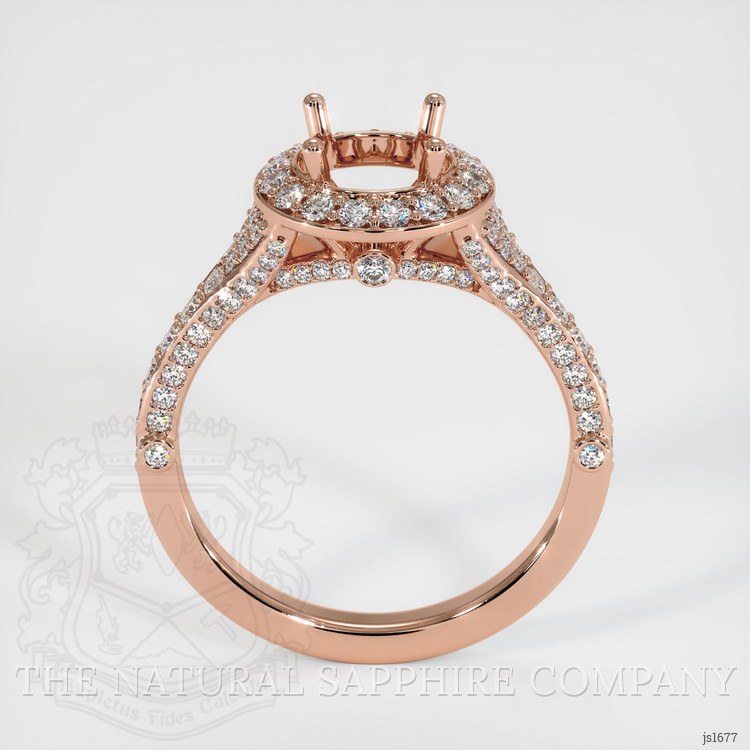 14K Rose Gold Pave Ring Setting
