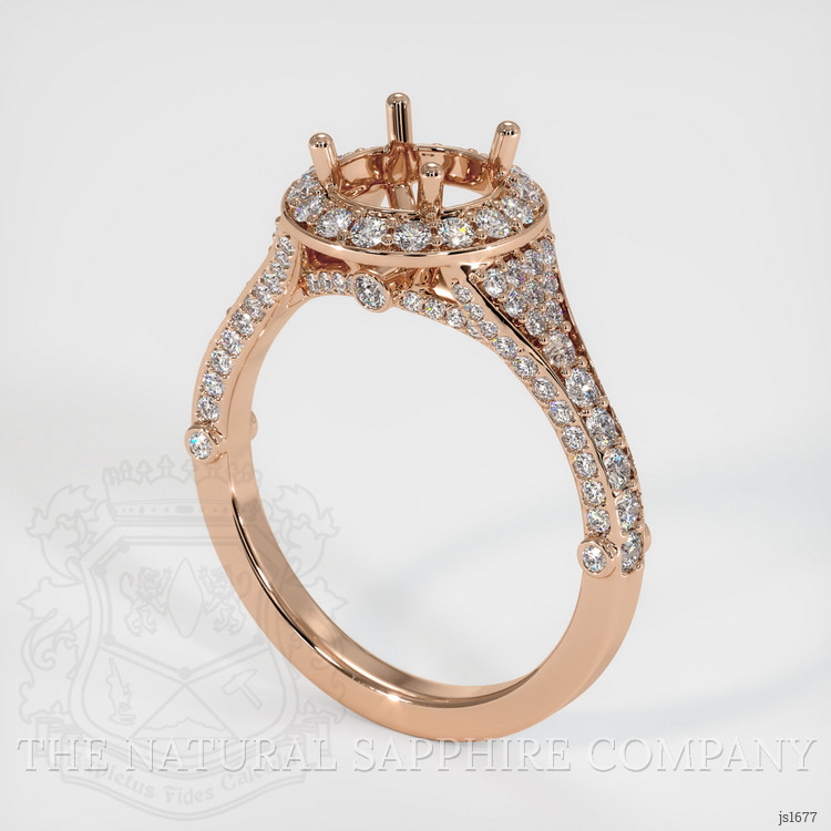 18K Rose Gold Pave Ring Setting