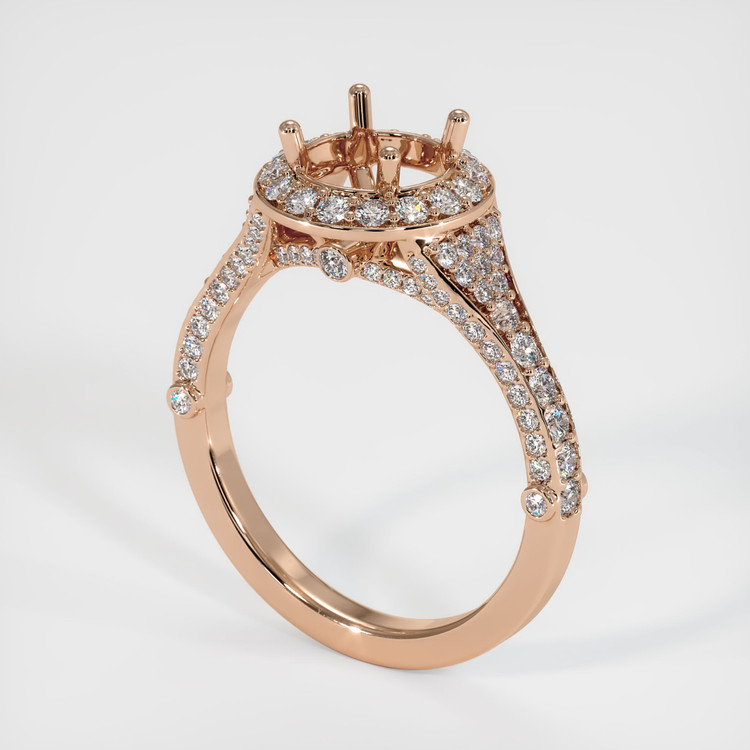 18K Rose Gold Pave Ring Setting