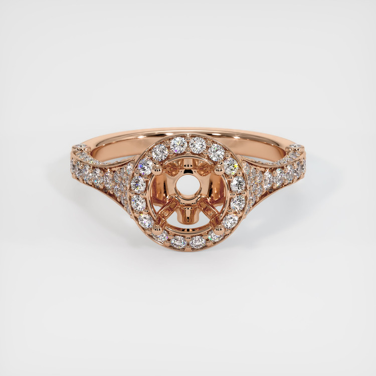 18K Rose Gold Pave Ring Setting