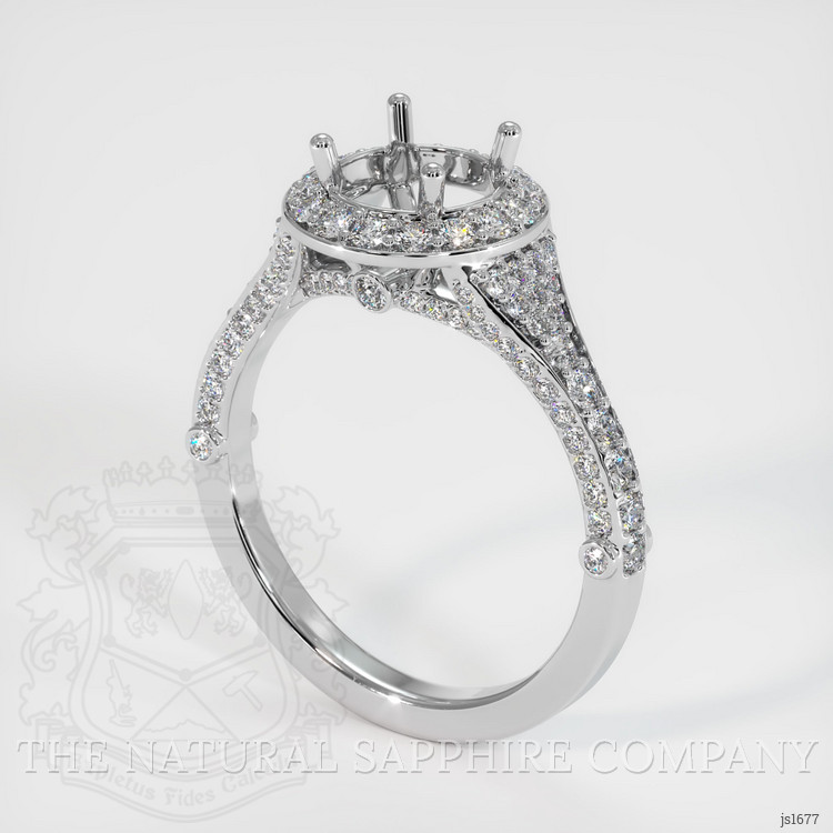 14K White Gold Pave Ring Setting