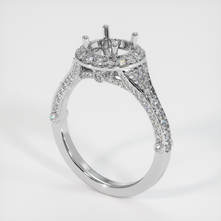 14K White Gold Pave Ring Setting