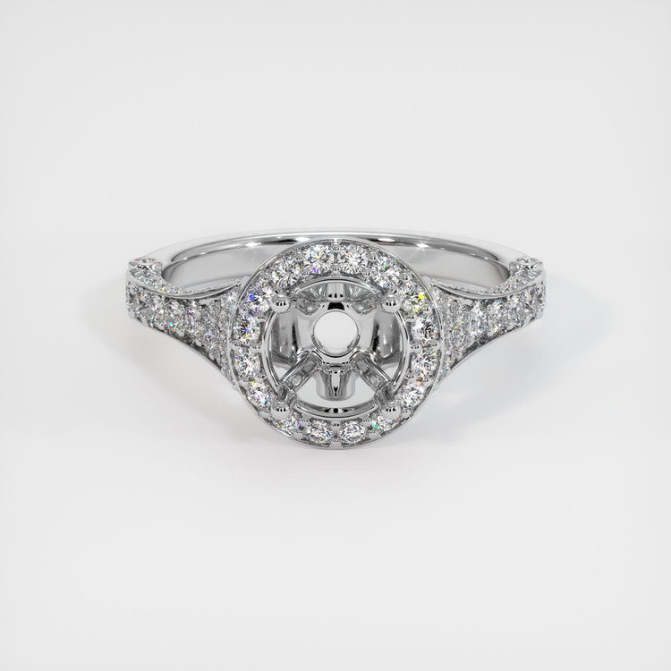 14K White Gold Pave Ring Setting