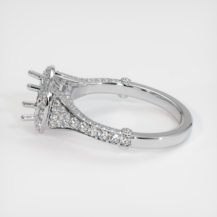 14K White Gold Pave Ring Setting