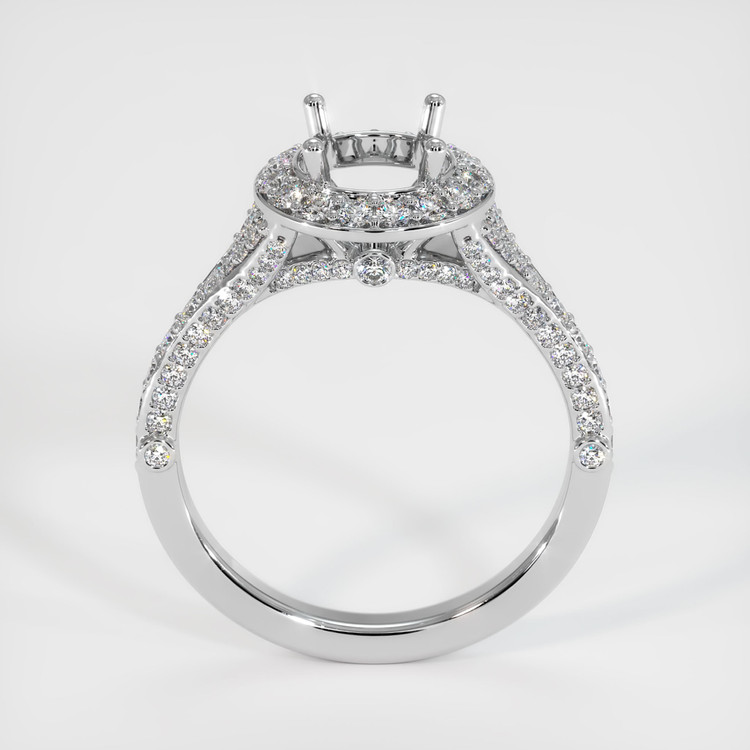 14K White Gold Pave Ring Setting