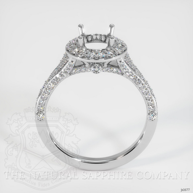 14K White Gold Pave Ring Setting