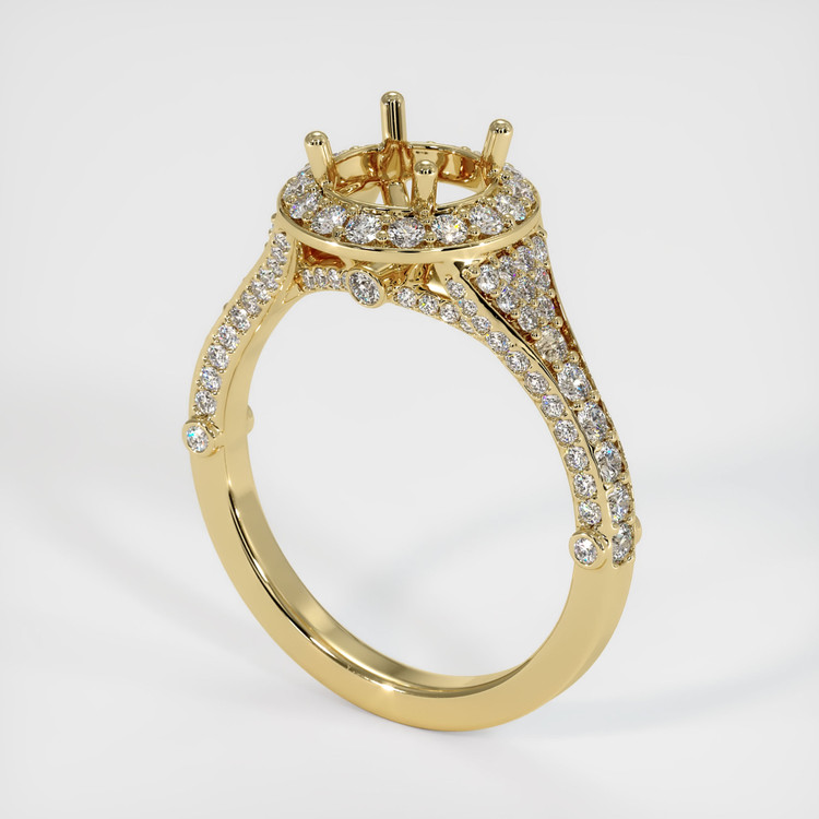 14K Yellow Gold Pave Ring Setting