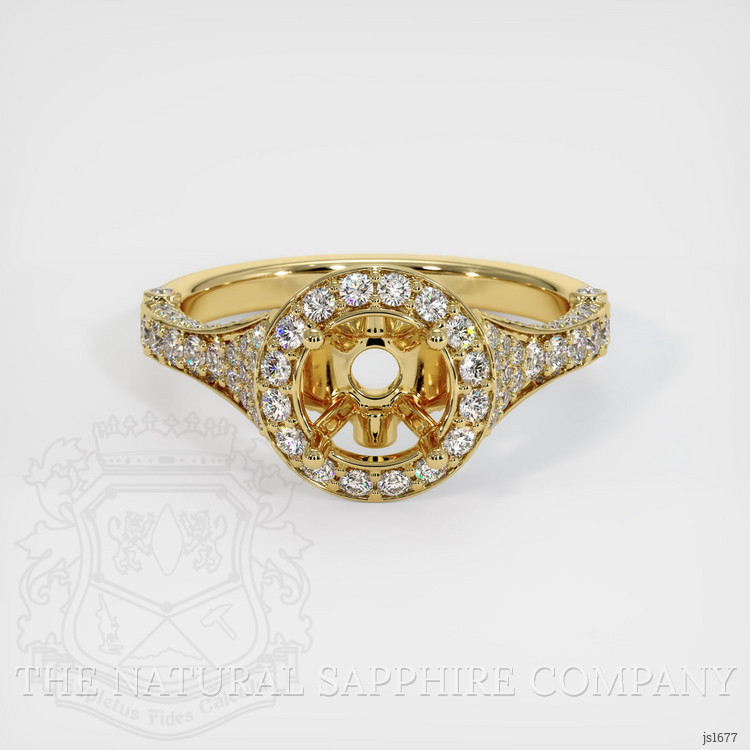 18K Yellow Gold Pave Ring Setting