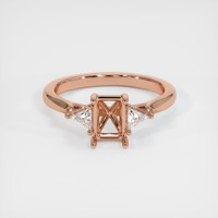 14K Rose Gold Three Stone Ring Setting Image