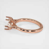 14K Rose Gold Three Stone Ring Setting Image