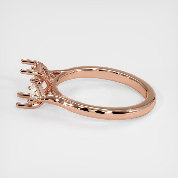 14K Rose Gold Three Stone Ring Setting