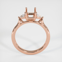 14K Rose Gold Three Stone Ring Setting Image