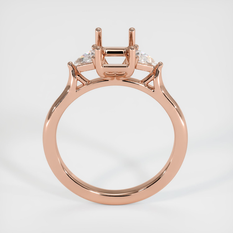 14K Rose Gold Three Stone Ring Setting