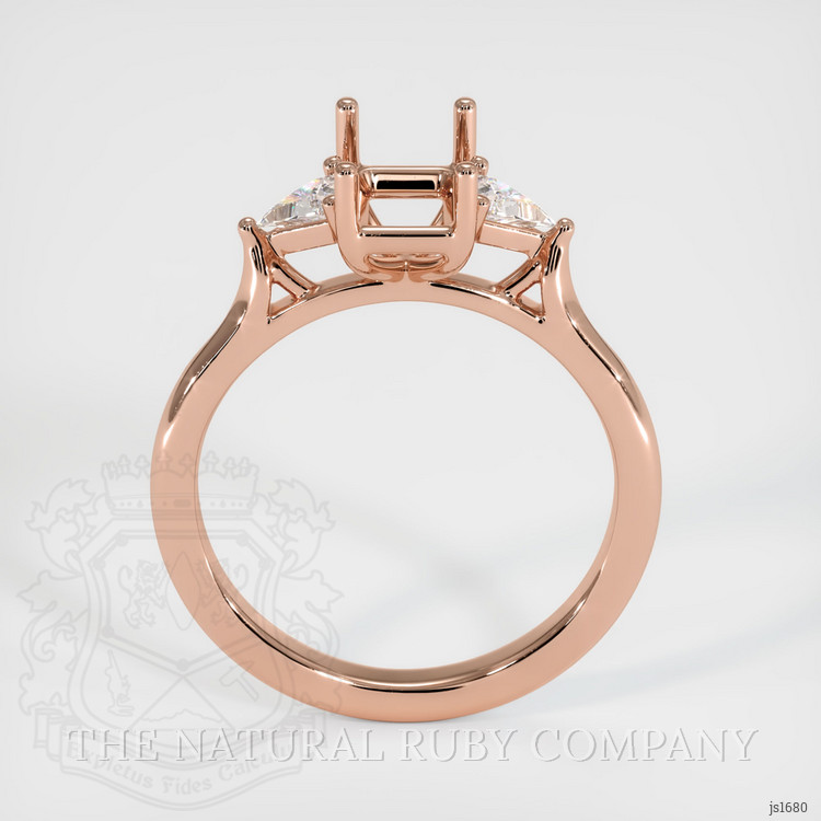 14K Rose Gold Three Stone Ring Setting