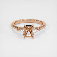 18K Rose Gold Three Stone Ring Setting Image